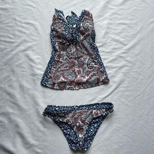 lucky brand tanking bathing suit with reversible bottoms | women's small